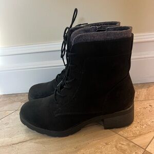 Black combat boots